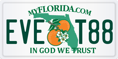 FL license plate EVET88