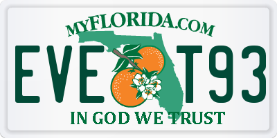FL license plate EVET93