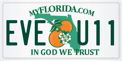 FL license plate EVEU11