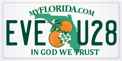 FL license plate EVEU28