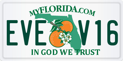 FL license plate EVEV16