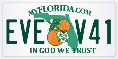 FL license plate EVEV41