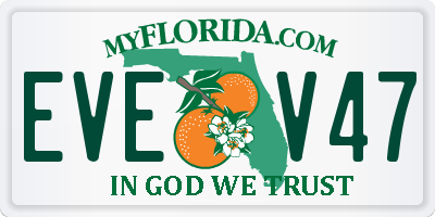 FL license plate EVEV47