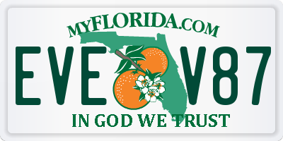 FL license plate EVEV87