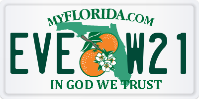 FL license plate EVEW21