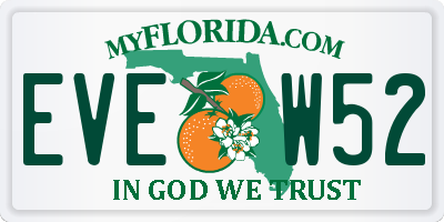 FL license plate EVEW52