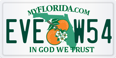FL license plate EVEW54