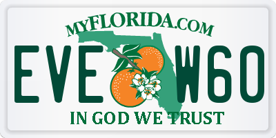 FL license plate EVEW60