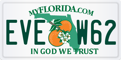 FL license plate EVEW62