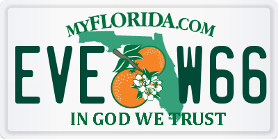 FL license plate EVEW66