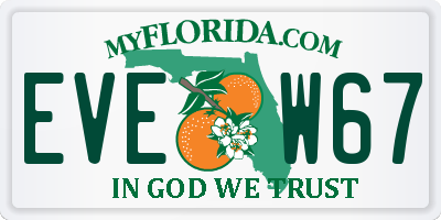 FL license plate EVEW67