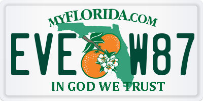 FL license plate EVEW87
