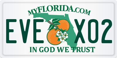 FL license plate EVEX02