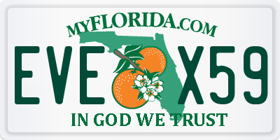 FL license plate EVEX59
