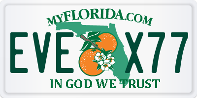 FL license plate EVEX77
