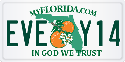 FL license plate EVEY14