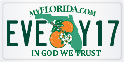FL license plate EVEY17