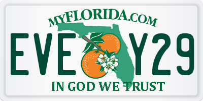 FL license plate EVEY29
