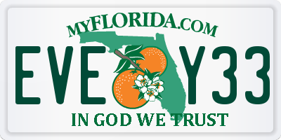 FL license plate EVEY33
