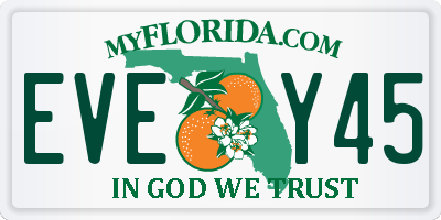 FL license plate EVEY45