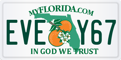 FL license plate EVEY67