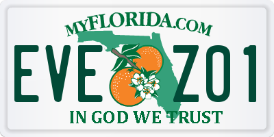 FL license plate EVEZ01