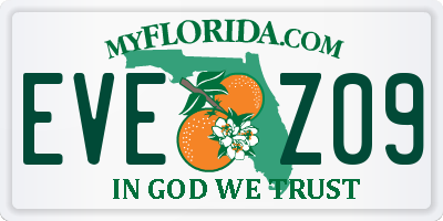 FL license plate EVEZ09