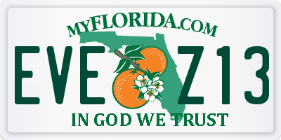 FL license plate EVEZ13