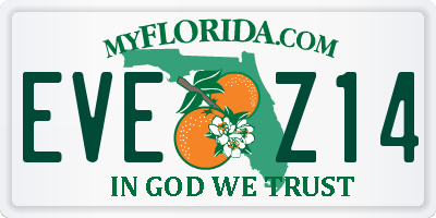FL license plate EVEZ14
