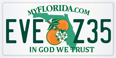 FL license plate EVEZ35