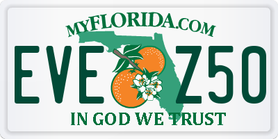 FL license plate EVEZ50