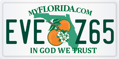 FL license plate EVEZ65