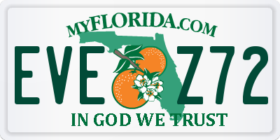 FL license plate EVEZ72