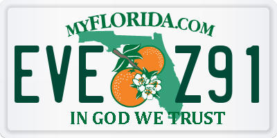 FL license plate EVEZ91