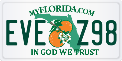 FL license plate EVEZ98
