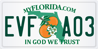 FL license plate EVFA03