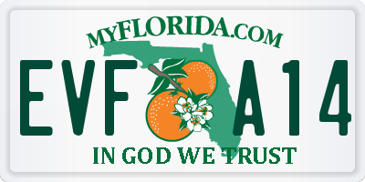 FL license plate EVFA14