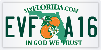 FL license plate EVFA16