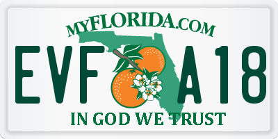 FL license plate EVFA18