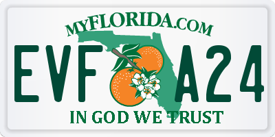 FL license plate EVFA24