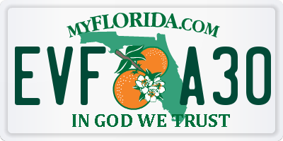 FL license plate EVFA30
