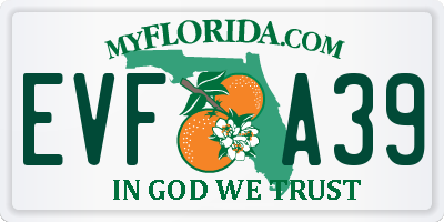 FL license plate EVFA39