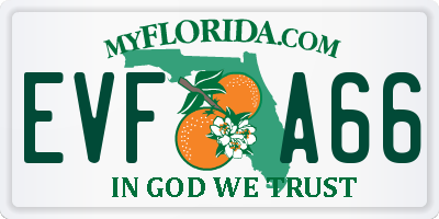 FL license plate EVFA66