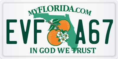 FL license plate EVFA67