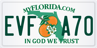 FL license plate EVFA70