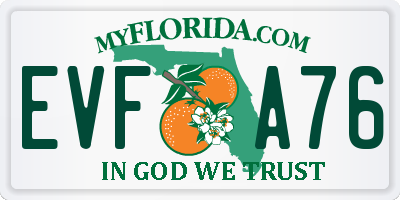 FL license plate EVFA76