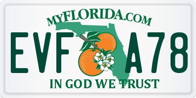 FL license plate EVFA78