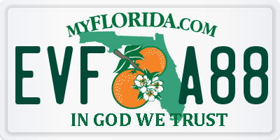 FL license plate EVFA88