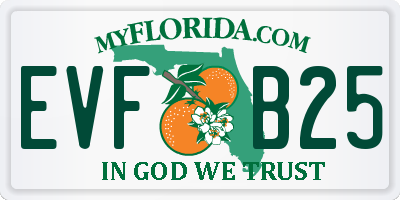 FL license plate EVFB25
