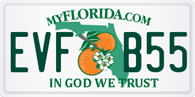 FL license plate EVFB55